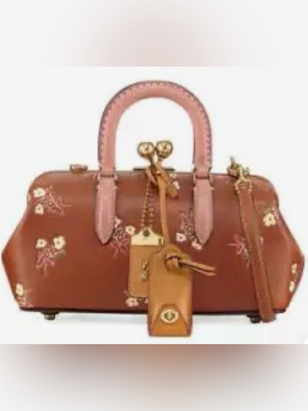 COACH Fall 2017 Runway Collection Floral Bow Print Kisslock Satchel